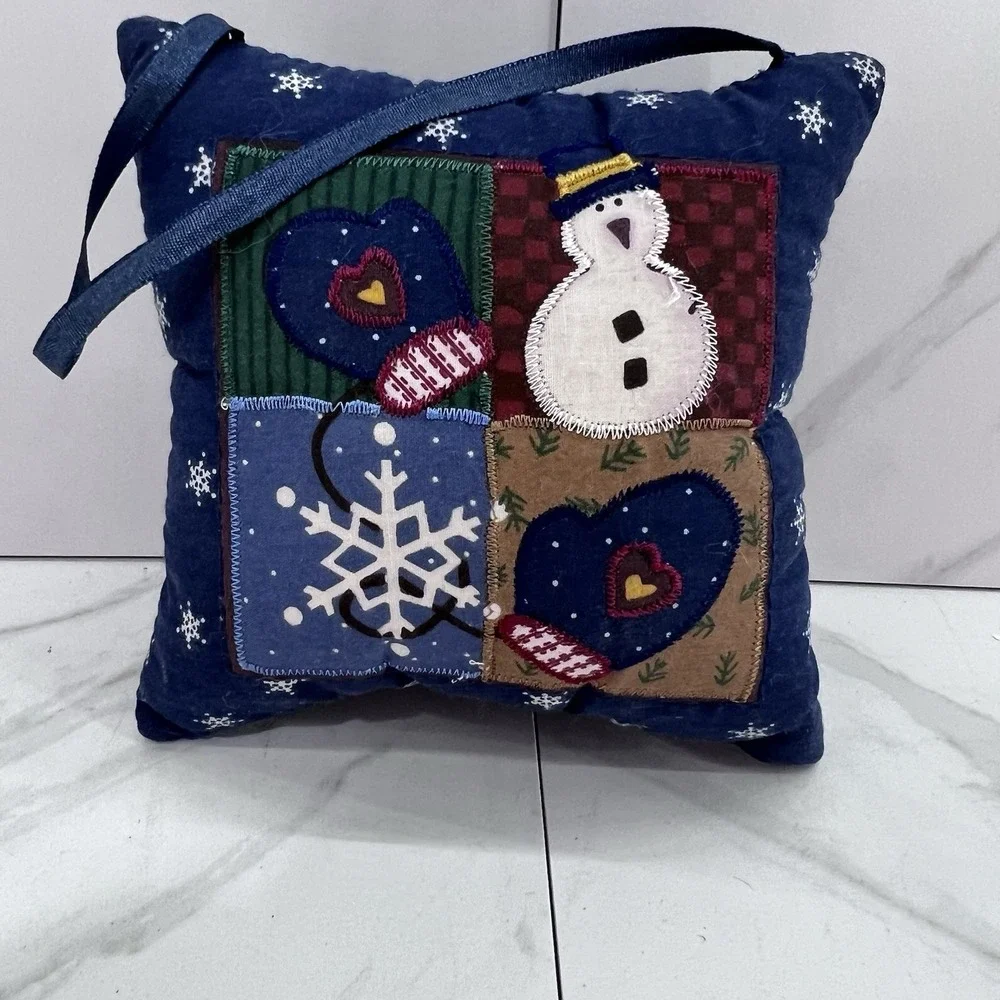 Christmas Pillow Door Hanger Hand Made 5.5